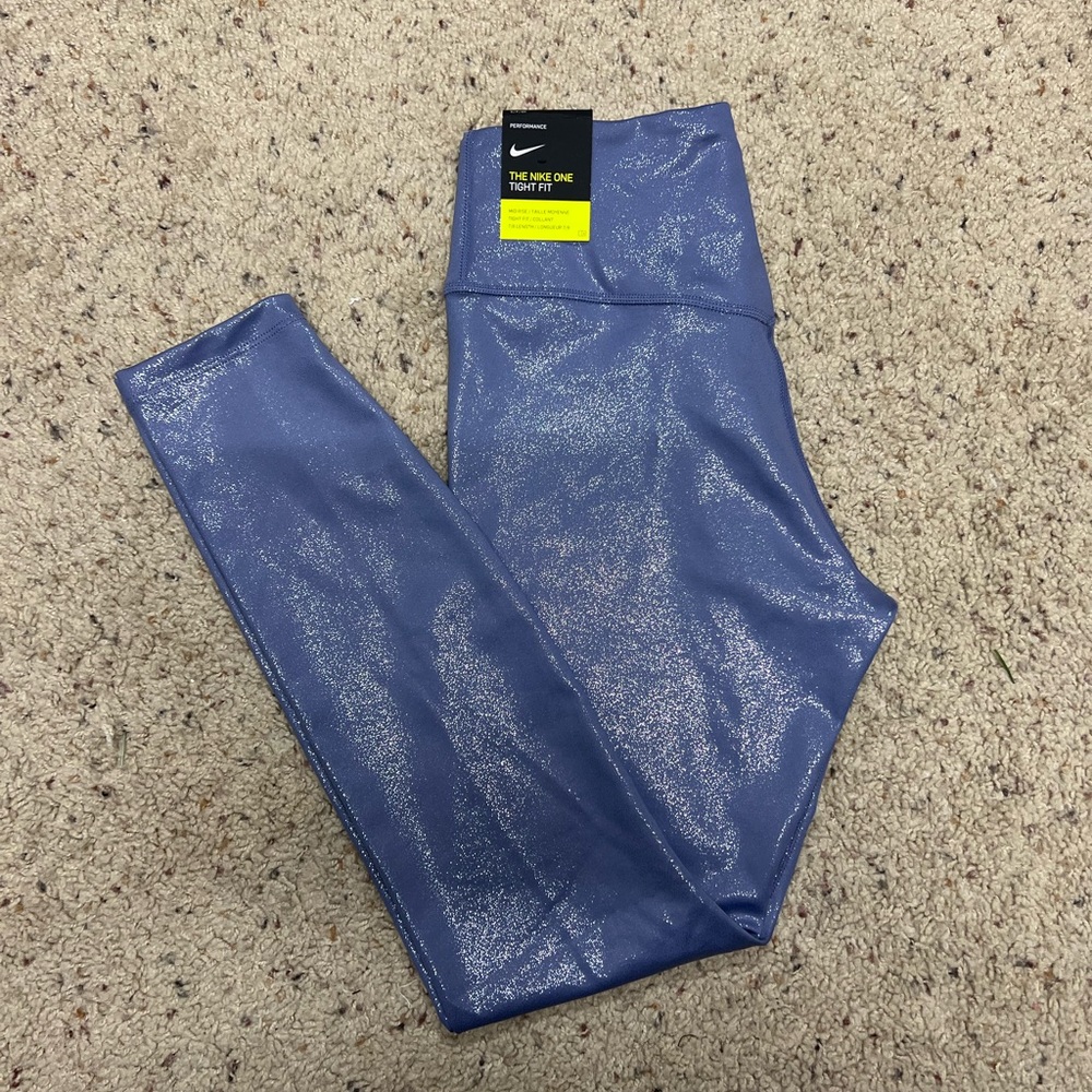 Nike One Tight Fit Purple Shimmer Legging